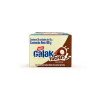 GALAK® Tubito Barra Sabor a Chocolate con Relleno Sabor a Leche Display 30 Unidades de 16 g GALAK® Tubito Barra Sabor a Chocolate con Relleno Sabor a Leche Display 30 Unidades de 16 g