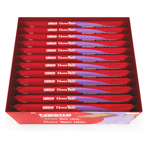Choco Trio Chocolate Galleta Dulce con Chocolate Rellena de Crema de Chocolate Display 12 Unidades de 90 g
