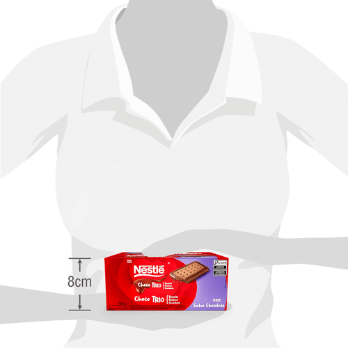 Choco Trio Chocolate Galleta Dulce con Chocolate Rellena de Crema de Chocolate Display 12 Unidades de 90 g