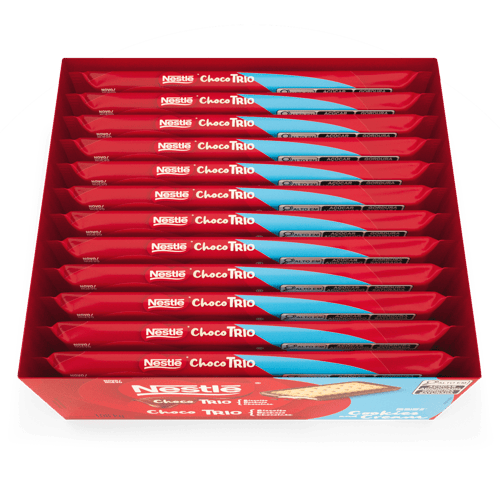 Choco Trio Cookies and Cream Galleta Dulce con Chocolate Rellena con Crema de Leche Display 12 Unidades de 90 g