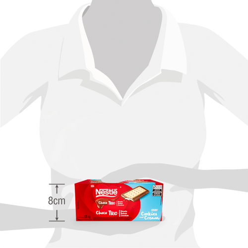 Choco Trio Cookies and Cream Galleta Dulce con Chocolate Rellena con Crema de Leche Display 12 Unidades de 90 g