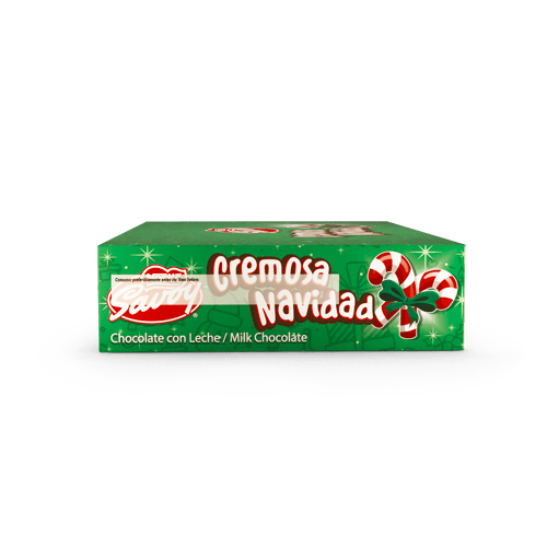 NESTLÉ-SAVOY® Cremosa Navidad Chocolate con Leche Display 9 Unidades de 70 g