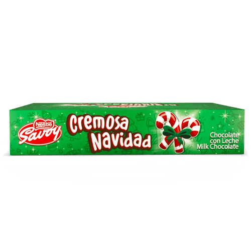 NESTLÉ-SAVOY® Cremosa Navidad Chocolate con Leche Display 9 Unidades de 70 g