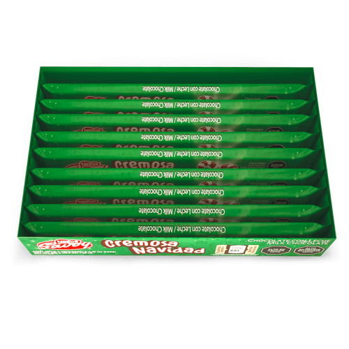 NESTLÉ-SAVOY® Cremosa Navidad Chocolate con Leche Display 9 Unidades de 70 g