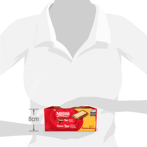 Choco Trio Maní Galleta Dulce con Sabor a Chocolate Rellena de Maní Display 12 Unidades de 90 g Choco Trio Maní Galleta Dulce con Sabor a Chocolate Rellena de Maní Display 12 Unidades de 90 g