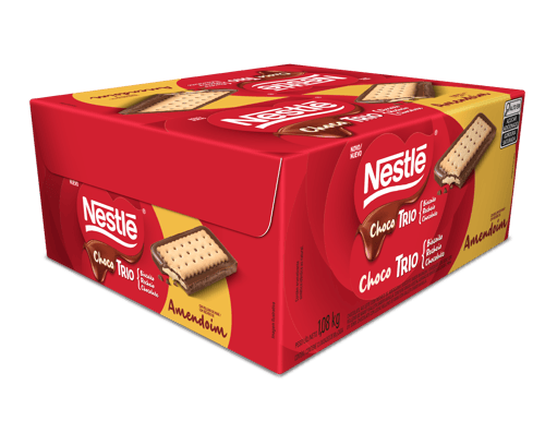 Choco Trio Maní Galleta Dulce con Sabor a Chocolate Rellena de Maní Display 12 Unidades de 90 g