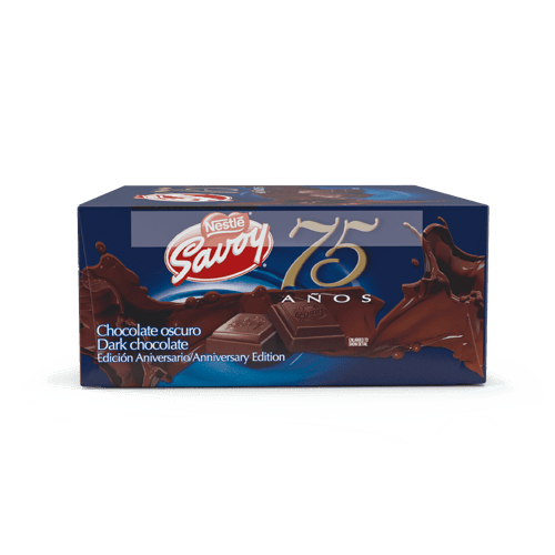 SAVOY® 75 Aniversario  Dark Chocolate Oscuro (Edición Aniversario) Display 16 Unidades de 25 g