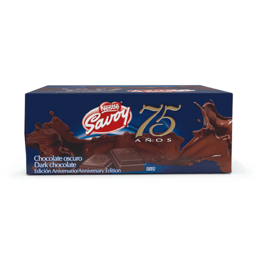 SAVOY® 75 Aniversario  Dark Chocolate Oscuro (Edición Aniversario) Display 16 Unidades de 25 g