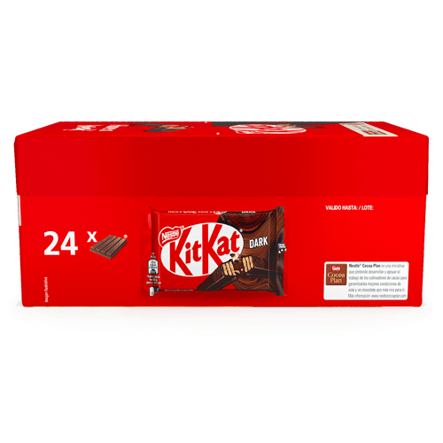 KIT KAT® Wafer rellena con cacao cubierta de chocolate oscuro Display de 24 Unidades de 41.5g
