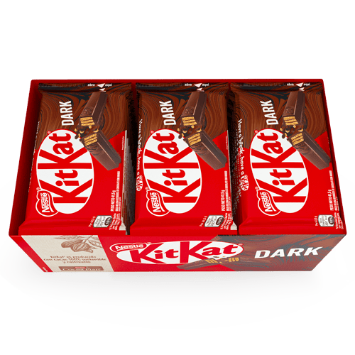 KIT KAT® Wafer rellena con cacao cubierta de chocolate oscuro Display de 24 Unidades de 41.5g