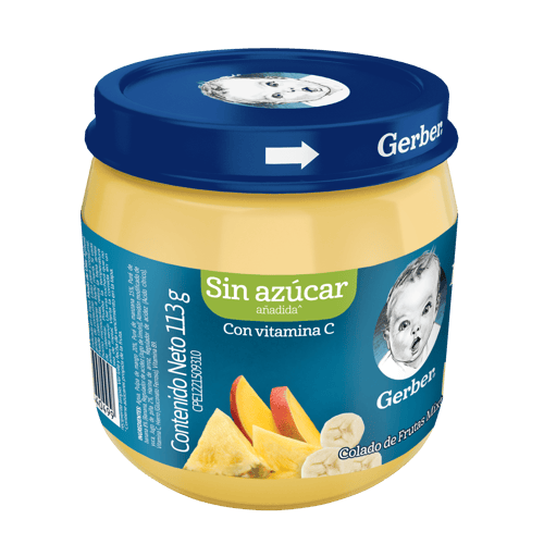 Compota GERBER® Frutas Mixtas sin azúcar 113g