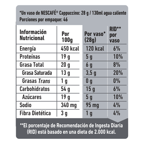 NESCAFÉ® Cappuccino Bolsa 1.3 kg