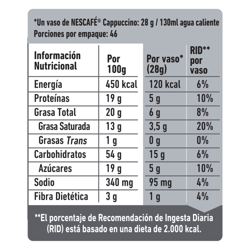 NESCAFÉ® Cappuccino Bolsa 1.3 kg