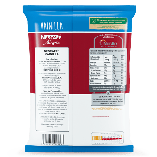 NESCAFE® Vainilla Saché 1.3 kg