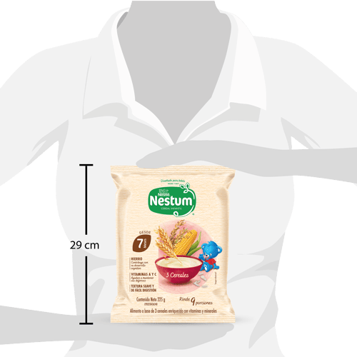 NESTUM® Cereal Infantil de 3 Cereales Enriquecido con Vitaminas y Minerales 225 g