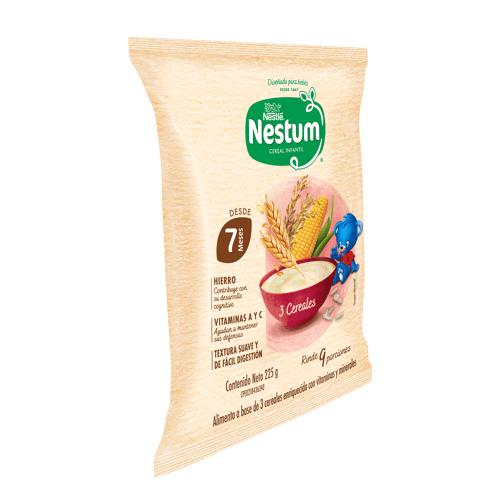 NESTUM® Cereal Infantil de 3 Cereales Enriquecido con Vitaminas y Minerales 225 g