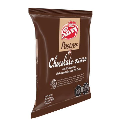 SAVOY® Postres Oscuro 55% Troceado Bolsa 800g
