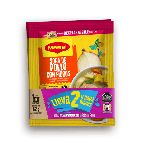 MAGGI® Combo Sopero (2x Sopa de Pollo con Fideos 62 g) Mezcla Deshidratada Display 6 2Pack 124 g MAGGI® Combo Sopero (2x Sopa de Pollo con Fideos 62 g) Mezcla Deshidratada Display 6 2Pack 124 g