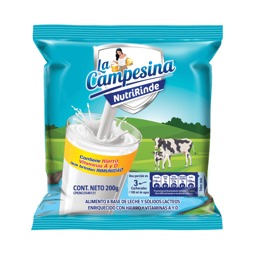 LA CAMPESINA® NutriRinde Alimento a base de leche y sólidos lácteos enriquecido 200g