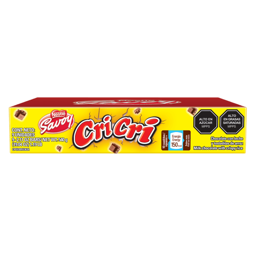 CRI CRI® Chocolate con Leche y Tostaditas de Arroz 9x60 g CRI CRI® Chocolate con Leche y Tostaditas de Arroz 9x60 g