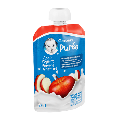 GERBER® Yogurt Pouch. Postre a base de Manzana con Yogurt