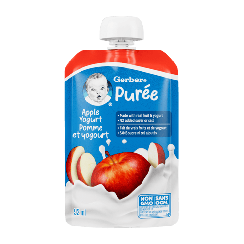GERBER® Yogurt Pouch. Postre a base de Manzana con Yogurt