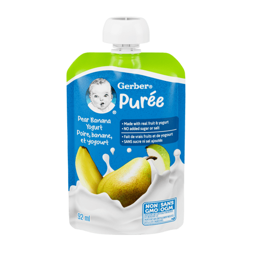 GERBER® Yogurt Pouch. Postre a base de Pera y Cambur con Yogurt GERBER® Yogurt Pouch. Postre a base de Pera y Cambur con Yogurt