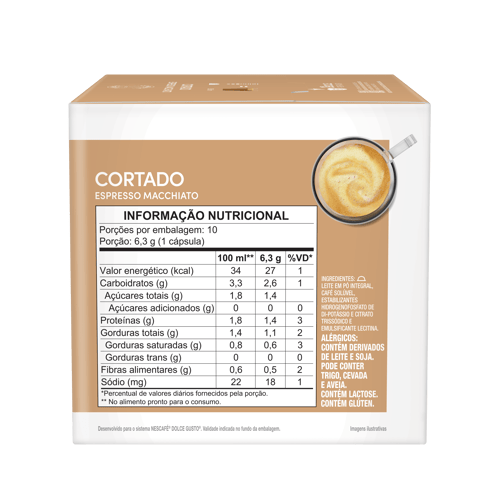 NESCAFÉ® DOLCE GUSTO Cortado Espresso Machiatto 10 cápsulas