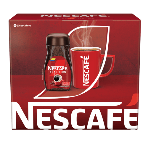 Promocional NESCAFÉ® Tradición Café Instantáneo Frasco 170 g + Taza Roja