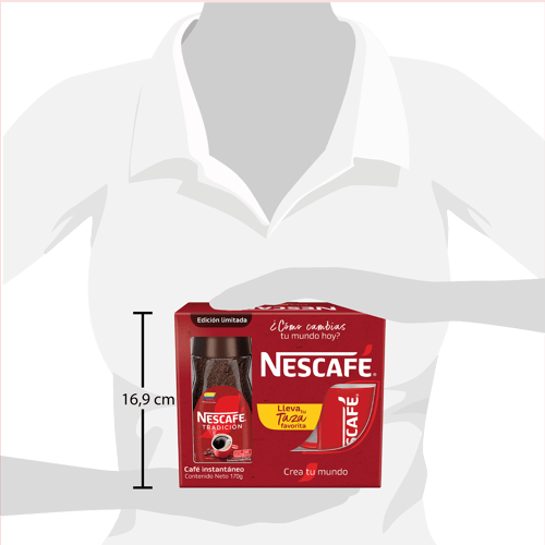 Promocional NESCAFÉ® Tradición Café Instantáneo Frasco 170 g + Taza Roja