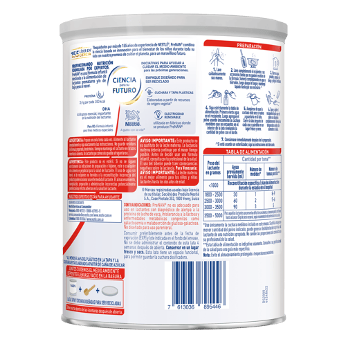 PRENAN® fórmula adaptada para lactantes de pretérmino y/o de bajo peso al nacer, con hierro, DHA y ARA