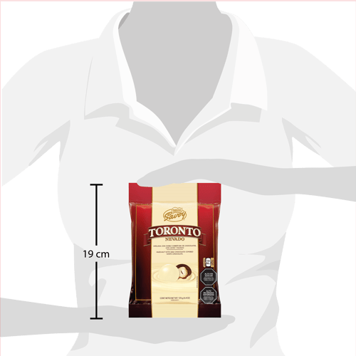 TORONTO® NEVADO Avellana con doble cobertura de chocolates con leche y blanco Bolsa 125g