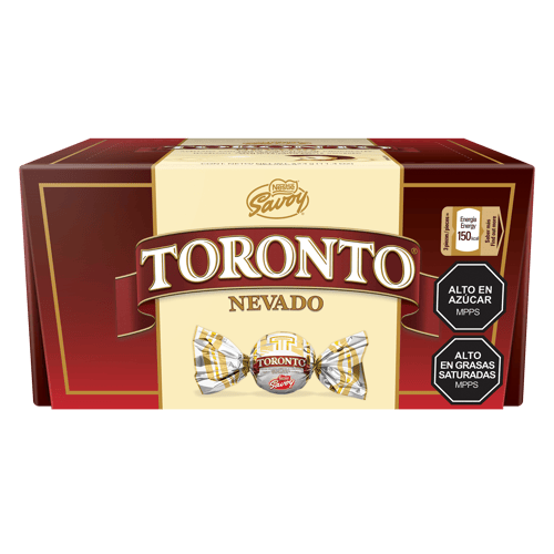 TORONTO® NEVADO Avellana con doble cobertura de chocolates con leche y blanco Display 324g TORONTO® NEVADO Avellana con doble cobertura de chocolates con leche y blanco Display 324g