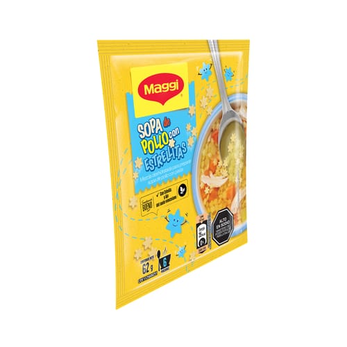 MAGGI Sopa de Pollo con Estrellitas Display de 12 Unidades de 62g