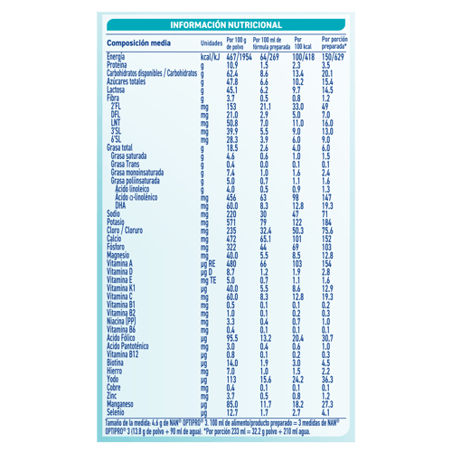 Alimento lácteo NAN® OPTIPRO 3 5 HMO de 800g