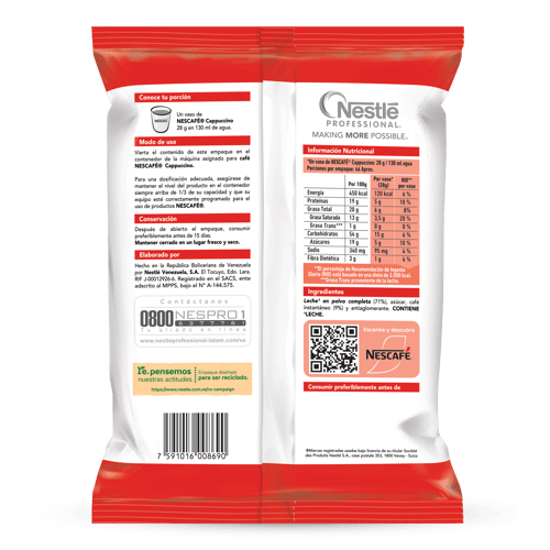 NESCAFÉ® Cappuccino Bolsa 1.3 kg