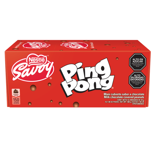 Ping Pong® Display de 16 Unidades de 30 gramos