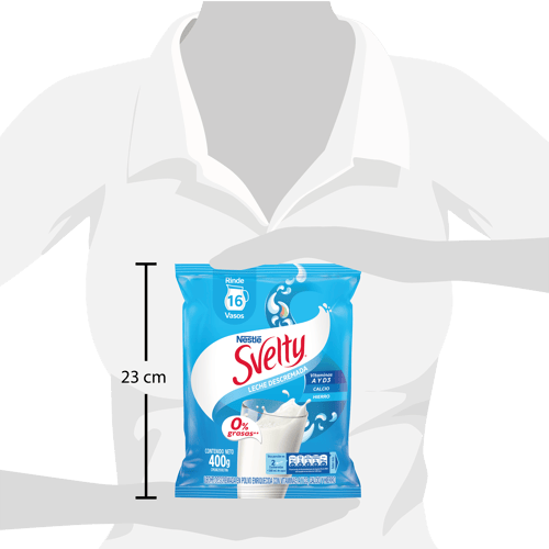 SVELTY® LECHE DESCREMADA EN POLVO ENRIQUECIDA CON VITAMINAS A Y D3, CALCIO Y HIERRO