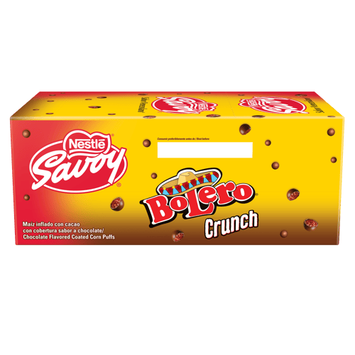 BOLERO® Crunch Maíz inflado con cacao con cobertura sabor a chocolate