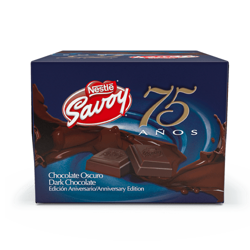 SAVOY® 75 Aniversario Dark Chocolate Oscuro Edición Aniversario Display 10 Unidades de 100 g