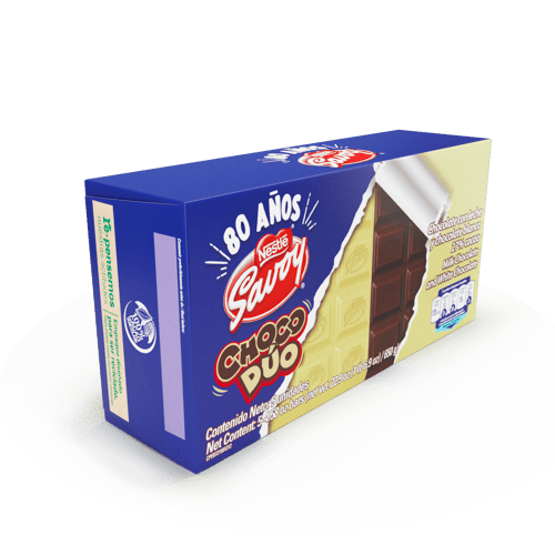 SAVOY® Choco Dúo Chocolate con Leche y Chocolate Blanco Display 5 Unidades de 130 g SAVOY® Choco Dúo Chocolate con Leche y Chocolate Blanco Display 5 Unidades de 130 g