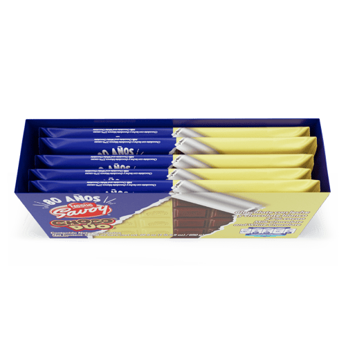 SAVOY® Choco Dúo Chocolate con Leche y Chocolate Blanco Display 5 Unidades de 130 g