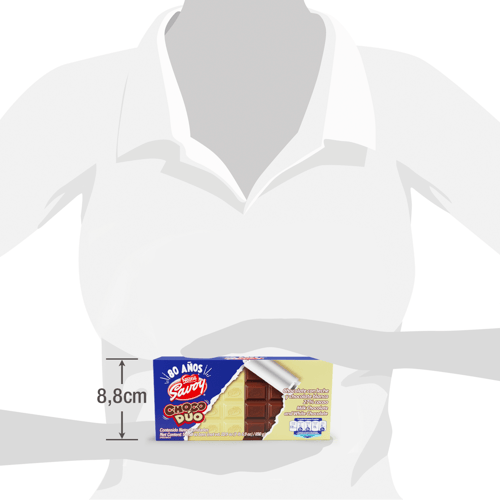 SAVOY® Choco Dúo Chocolate con Leche y Chocolate Blanco Display 5 Unidades de 130 g