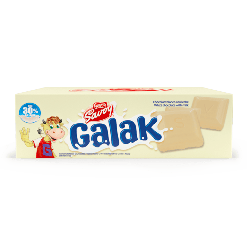 GALAK® Chocolate Blanco Display 12 Unidades de 30 g