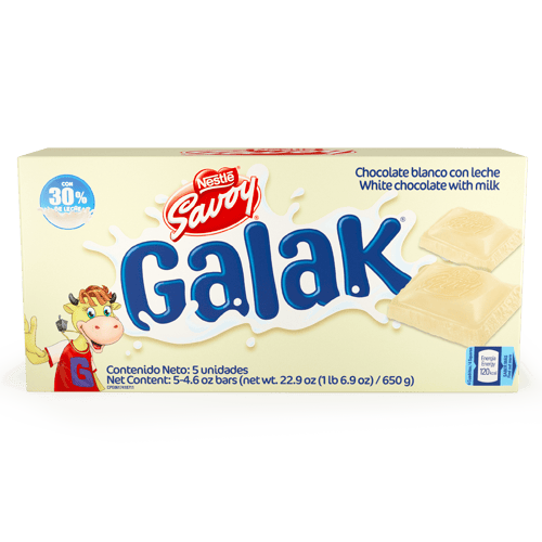 GALAK® Chocolate Blanco Display 5 Unidades de130 g