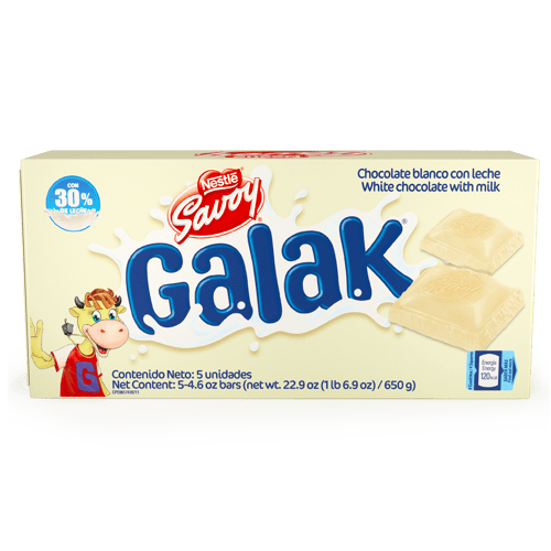 GALAK® Chocolate Blanco Display 5 Unidades de 130 g