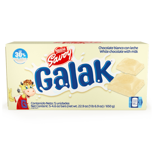 GALAK® Chocolate Blanco Display 5 Unidades de130 g