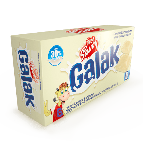 GALAK® Chocolate Blanco Display 5 Unidades de130 g