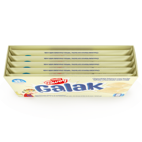 GALAK® Chocolate Blanco Display 5 Unidades de 130 g