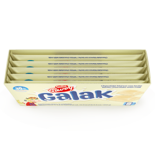 GALAK® Chocolate Blanco Display 5 Unidades de130 g